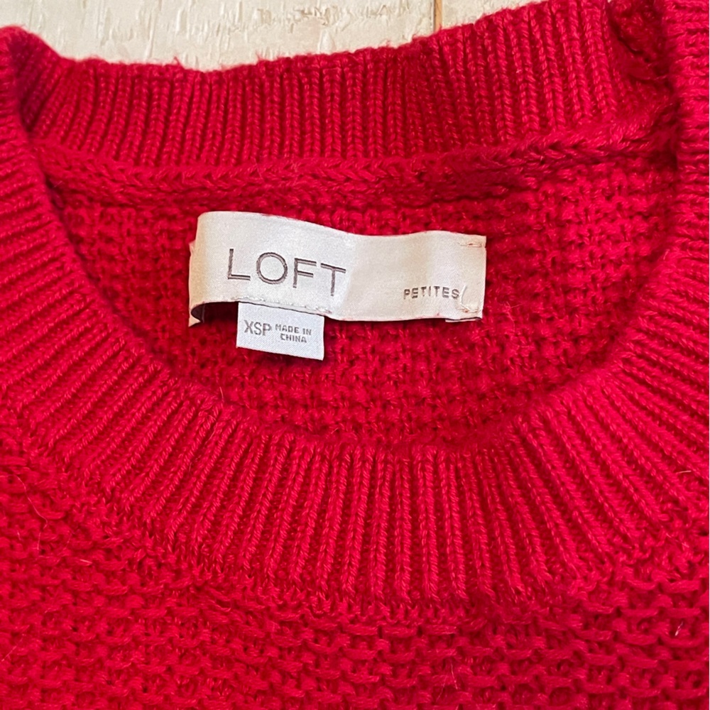 Ann Taylor Loft XSP Red Sweater 100% Cotton - Picture 4 of 5